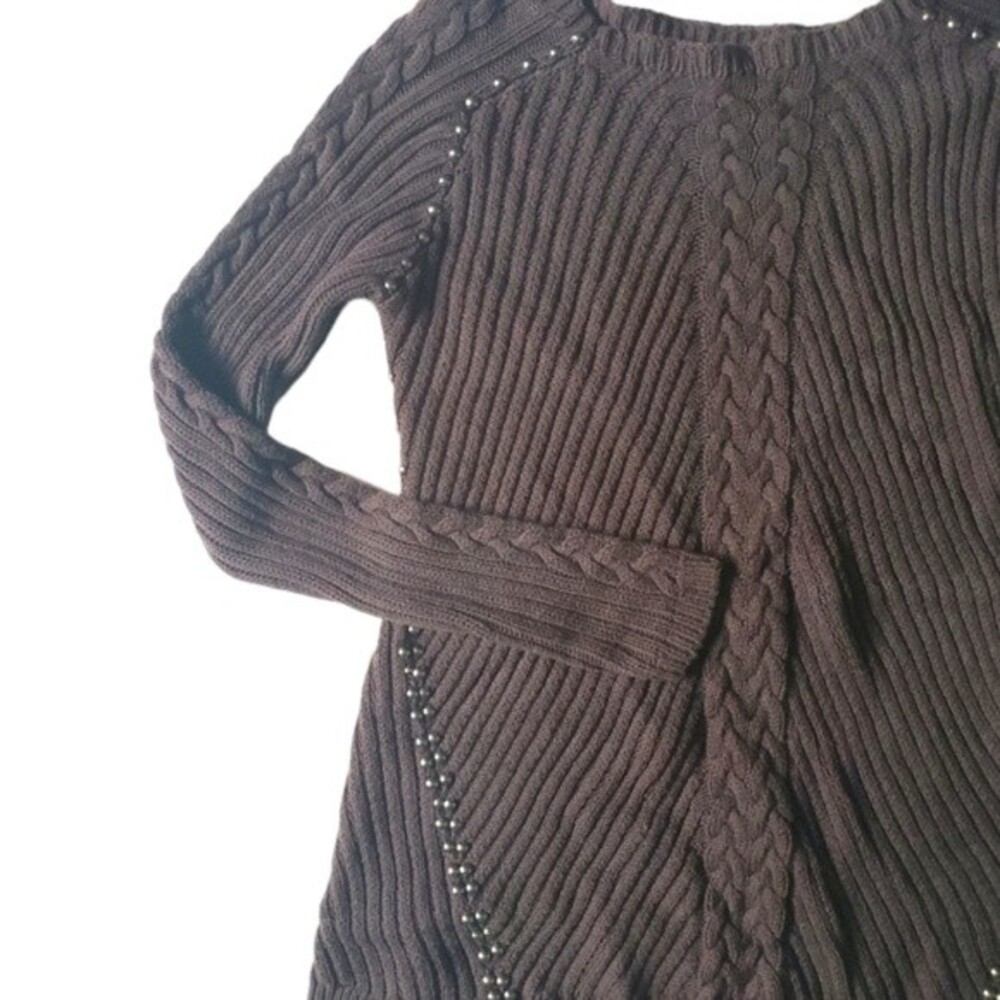 Philosophy Dark Brown Studded Sweater - M - Picture 4 of 10